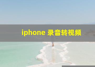 iphone 录音转视频